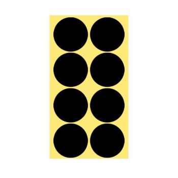 8/13/25/50mm Colour Sticker Dots Adhesive Round Labels Circular Scrapbooking Black - 8mm 260 Dots - 5 Sheets