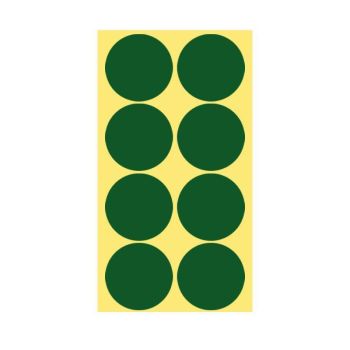 8/13/25/50mm Colour Sticker Dots Adhesive Round Labels Circular Scrapbooking Green - 50mm 8 Dots - 5 Sheets