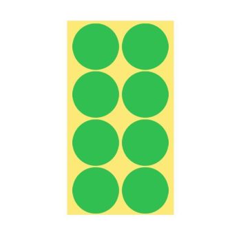 8/13/25/50mm Sticker Dots Adhesive Round Labels Circular Scrapbooking Light Green - 8mm 260 Dots - 5 Sheets