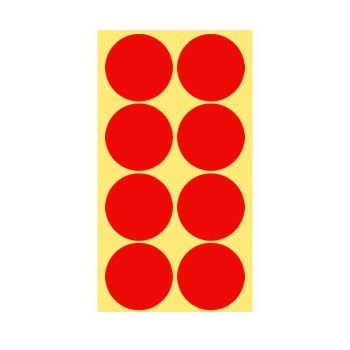 8/13/25/50mm Colour Sticker Dots Adhesive Round Labels Circular Scrapbooking Red - 25mm 40 Dots - 5 Sheets