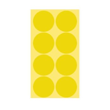 8/13/25/50mm Colour Sticker Dots Adhesive Round Labels Circular Scrapbooking Yellow - 8mm 260 Dots - 5 Sheets