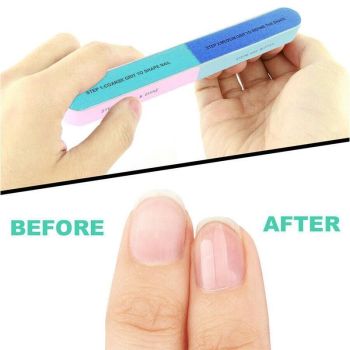 7 Way Professional Natural Nail File Straight Buffer Sanding Manicure Tools - 50 PCS