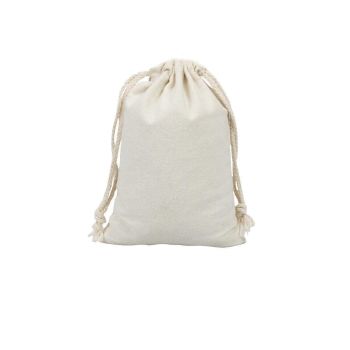 10X Canvas Cotton Drawstring Bags Linen Calico Tote Gift Storage Pouches - 8x10cm