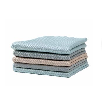5X Fish Scale Microfiber Cleaning Cloth Dish Washing Glass Wipe Reusable Kitchen - 5Pcs-30cm*40cm
