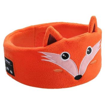 Cute Bluetooth Headband Headphones Wireless Sleep Music Mask with Mic - Orange-Cat