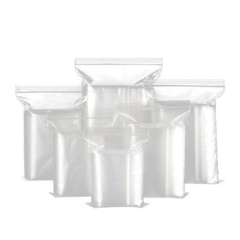 100PCS 100micron Bulk Clear Resealable PE Plastic Zip Bags - 10*20CM