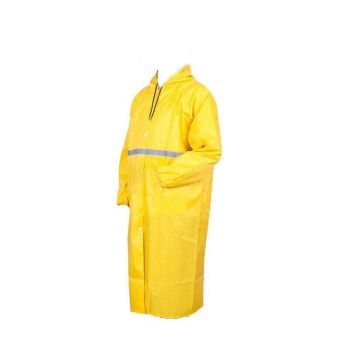 Unisex Waterproof Raincoat XL Size Lightweight Hooded Long Work Outdoor Overcoat - Blue