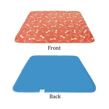 Orange Washable Pet Dog Cat Training Pee Pads Cushion Bed Absorbent Mat - 70X80cm