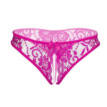 L Size Sexy-Lingerie-Women's-Crotchless-Thongs-Panties-G-String-Underwear - Black