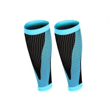 Aolikes L Size Compression Calf Sleeve Leg Brace Support Pain Relief Gym Running - Blue
