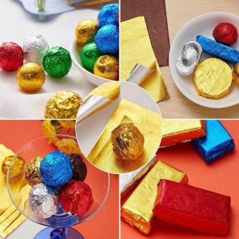 100Pcs Aluminium Foil Chocolate Wrappers 20cm Squares - Red/Gloss