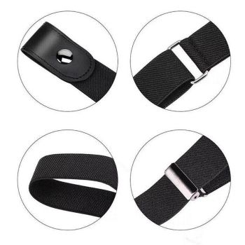 Buckle-Free Elastic Invisible Comfortable Womens No Bulge Hassle Belt For Jeans - Blue