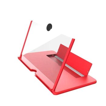 12 Inch Phone Screen Magnifier Folding Amplifier Stand Adjustable 3D Holder - White