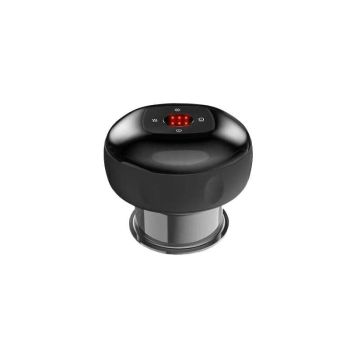 Electric Intelligent Vacuum Cupping Therapy Red Light Heating Body Slimming - Black