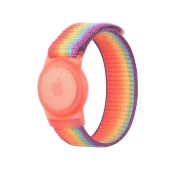 For Apple AirTag Case Protective Cover Wristband Nylon Air Tag Band Anti-lost L Size - Blue
