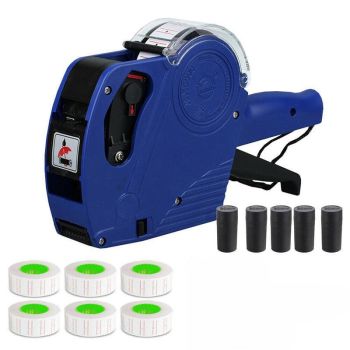 Tag Gun Labeller Kit With 6 Rolls Labels And 5 Inks Roller - Yellow