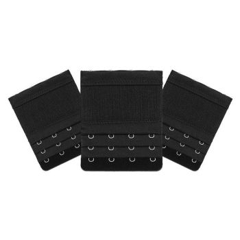 3 Hooks Underwear Extension Bra Buckle Bra Extender Hook Brassiere Strap - Black