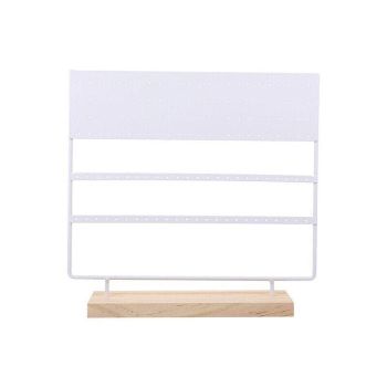 Earring Stand Display Rack 3-Tier Ear Stud Holder Jewelry Organizer 144 Holes - White
