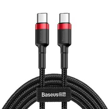 Red Black Baseus 60W 100W USB C to Type C Charger Cable PD Fast Charge For Samsung - 2m 100w