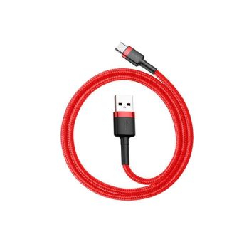 Red and Red Baseus USB To Type-C Charger Cable 3A Fast Charging For Huawei - 3M 1PC