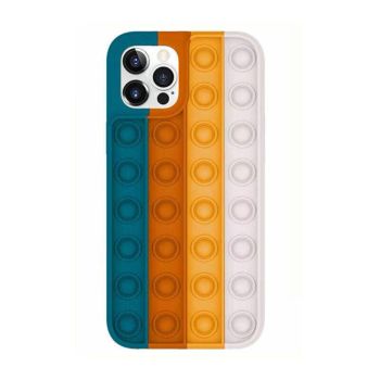 Blue-White Pop Fidget Toys Push It Bubble Phone Case For Iphone - iPhone 13