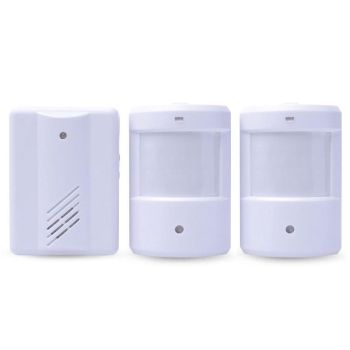 Restaurant Shop Door Entry Wireless Pir Motion Sensor Door Chime Door Bell Alarm - 1 Receiver+2 Sensors
