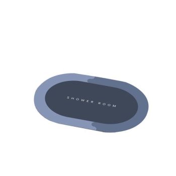 40*60CM Super Absorbent Floor Mat Soft Quick-Drying Non-Slip Diatom Mud Bath - Blue-Retangle
