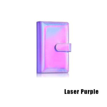A6 Pu Leather Binder Pockets Cash Envelope Planner Notebooks - Laser Pink