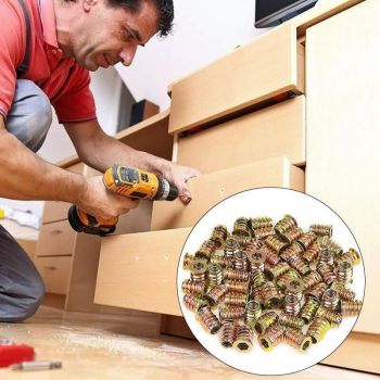 120Pcs M6 Zinc Alloy Hex Drive Head Nuts for Wood