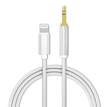 Lightning to 3.5mm Aux Audio Cable Adapter for Car Speaker Headphone Sound System - Black