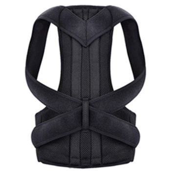 Adjustable Back Posture Corrector Brace Lumbar Shoulder Support Belt for Unisex - Grey-XXXL