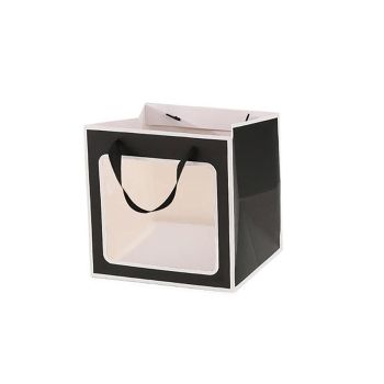20PCS Open Window for Flower Doll Wedding Gift Transparent Square Packaging Bag - White 15-15-15cm