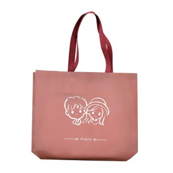 25PCS Fashionable Non-Woven Fabric Tote Eco Friendly Bag Reusable Shopping Bag - Smile 35*45*12cm