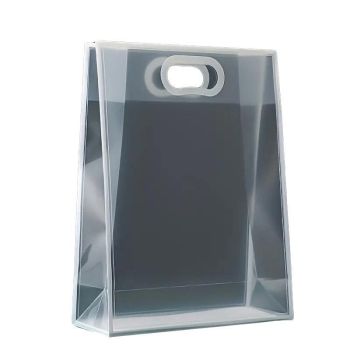 25pcs Transparent PVC Handbag for Wedding Festival Candy Gift Packaging Bag - Black-26*18*8cm