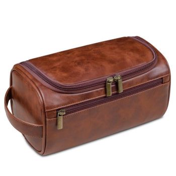 Large Capacity Waterproof Travel Toiletry Bag Cosmetic Organizer Multifunctional - Brown