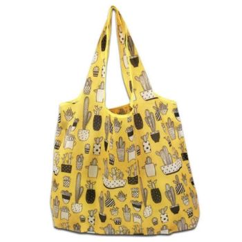 Reusable Foldable Light Waterproof Shopping Bags Carry bag Grocery Big - Green Circle