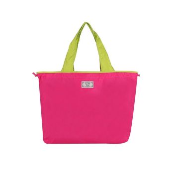 Ultra-Light Foldable Large Capacity Portable Shopping Bag with Drawstring Mouth - Red - L