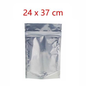 Clear Aluminum Foil Mylar Stand Up Retail Bags Zip Lock Pouches Pouch Packaging - 16*24+4CM-50PCS