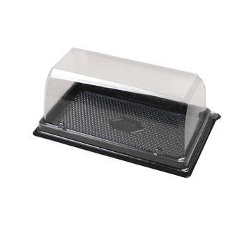 100pcs Transparent Long Arch Cake Box Baking Bread Omelet Packaging Container - Large