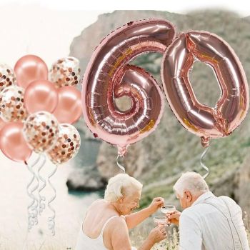 Rose Gold 32 Inch Foil Number Balloon 81cm Birthday Party Wedding Decoration - Rose Gold 3