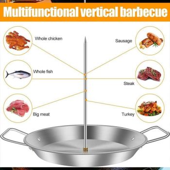 Stainless Steel Vertical Skewer Grill Pan Barbecue Kebab Rack Grill Cooking Tool