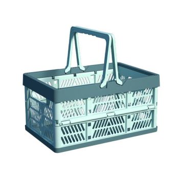 Foldable Portable Picnic Basket Lightweight Storage Basket for Outdoor Use - Grey