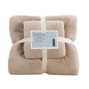 Coral Velvet Towel Set Bath Towels Soft Absorbent Quick Dry Face Hand Cloth Home - Blue