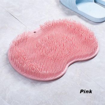 Foot Back Body Scrubber Massager Pad Shower Bath Exfoliating Brush Cleaning Mat - Brown