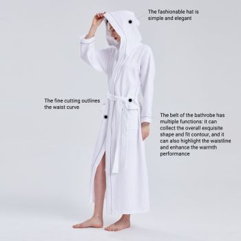 Hotel Bathrobe Waffle Hooded Robe Soft Absorbent for Men and Women Unisex Towels