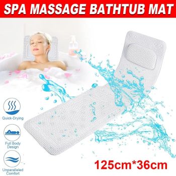 Non Slip PVC Full Body Bath Mat Massage Cushion with Suction Cups for Bathtub