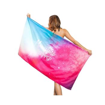 Sand Free XL Beach Towel + Bag Quick Dry Microfibre Compact Light Swimming - Blue zebra