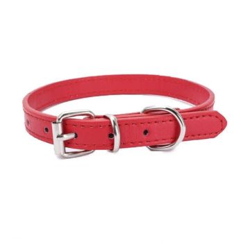 Dog Collar Pet Puppy Adjustable Neck Strap Pu Leather S - Blue