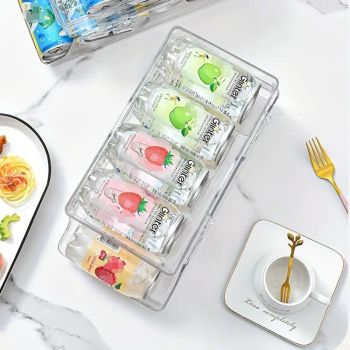 Double Tier Drinks Organiser Drawer Shelf Storage Rack Beverage Dispenser Holder