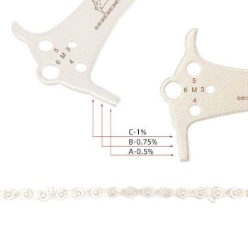 3 in 1 Bike Chain Wear Indicator Chain Hook Bolt Gauge Ruler Tool Stainless Steel